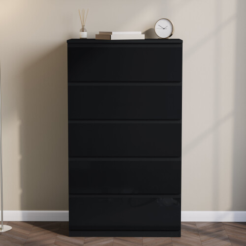 Vida Designs (Black) Glinton Modern 5 Drawer Chest Bedroom Home Storage 2