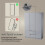 Vida Designs (Grey) Glinton 3 Door 2 Drawer Wardrobe Gloss Bedroom 8