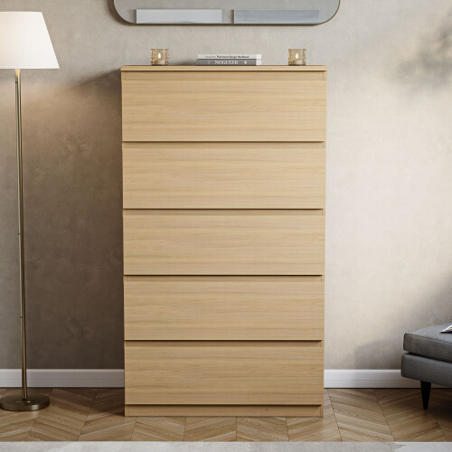 Vida Designs (Pine) Denver 5 Drawer Chest Garment Storage Bedroom Unit 1