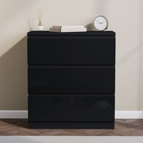 Vida Designs (Black) Glinton Modern 3 Drawer Chest Bedroom Home Storage 2