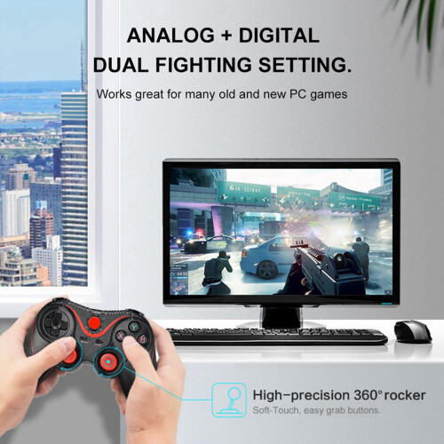 Καινοτόμο ασύρματο χειριστήριο gamepad, αντιστοίχιση πλήκτρων για συσκευές Android και 1