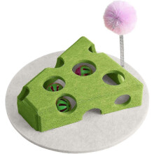 (Green) Cat Toys for Indoor Cat Interactive Cats Felt Maze Box Cat Toy for Bored Adults Cats Encourages Hunting Instincts