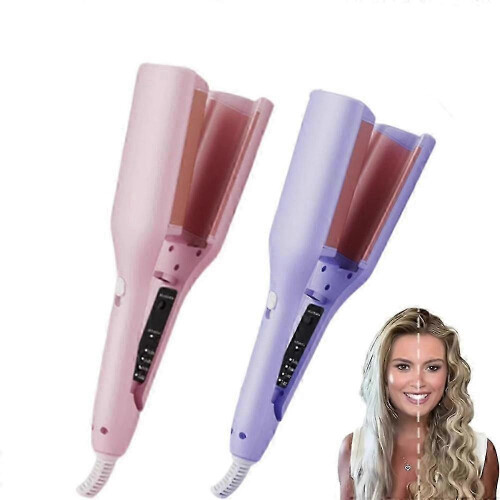 (AU,Pink)Explicitu Hair Styling Tool with Negative Ionic Technology, Anti-Scald Wave Curl
