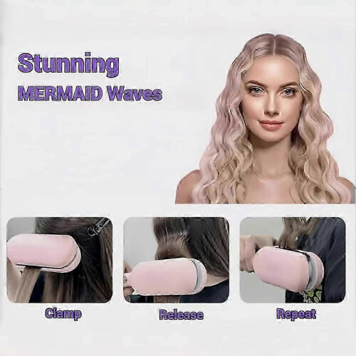 (AU,Pink)Explicitu Hair Styling Tool with Negative Ionic Technology, Anti-Scald Wave Curl 2