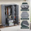 Vida Designs (Grey) Glinton 3 Door 2 Drawer Wardrobe Gloss Bedroom 7