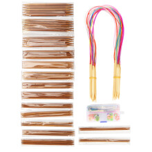 Premium Bamboo Knitting Needle Set 20cm Circular & Stitch Accessories