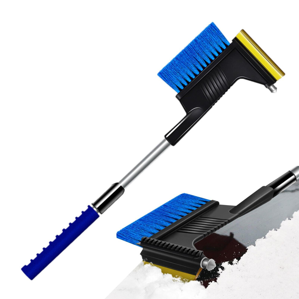 Car Snow Brush And Snow Scraper With Safety Hammer, Retractable Noscratch Bristles For Trucks Suvs 9187378787052