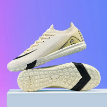 (Beige TF, 38) New Men Football Boots Cleats Long Spikes Outdoor Sport Soccer Shoes Adult Training Boys Non Slip Breathable Match Comfortable