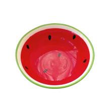 Cute Watermelon Ceramic Rice Bowl with Spoon, Microwave and Dishwasher Safe, Scratch Resistant