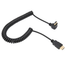 Coiled Cable With Foil And Braid Shielding For Reliable Connectivity, Gold Plated Connectors, High Definition Video Signal Transmission, Plug And Play