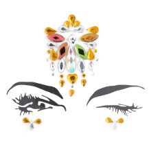 Oog- en gezichtsjuwelen, zelfklevend, gemakkelijk aan te brengen, sprankelende steentjes, festivallook, lijmvrij, afpelbaar, decoratieve