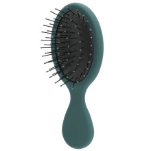 Portable Black Green Air Cushion Paddle Hairbrush 6x14cm Detangler