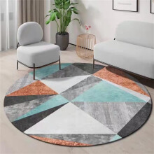 Round Area Rugs For Living Room And Bedroom Soft Fluffy Carpet Mat Non Slip Red 90cm