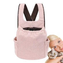 Dog Chest Carrier Bag Pet Carrier Bag Front Chest Carrier Cat Backpack Pink With Side Pockets For Cats