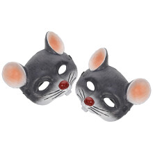 8Stk Dunkelgraue Rattenmasken Aus Leichtem PU Für Party Und Karneval