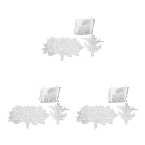 3Sets Weiß Silikon Gießformen Hirschgeweih Für Basteln 2