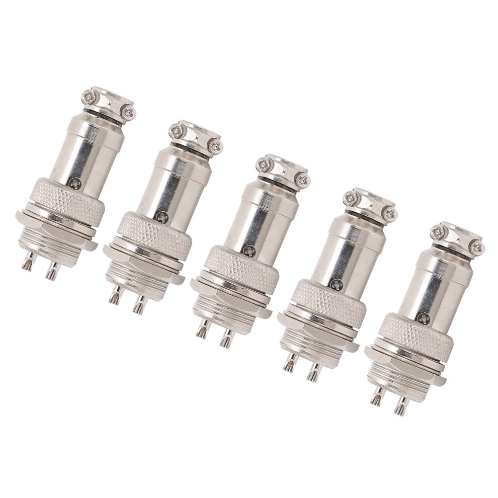 5Pcs Gx16 16Mm Aviation Plug Connector 2P+E 450V Silver 7901378649712