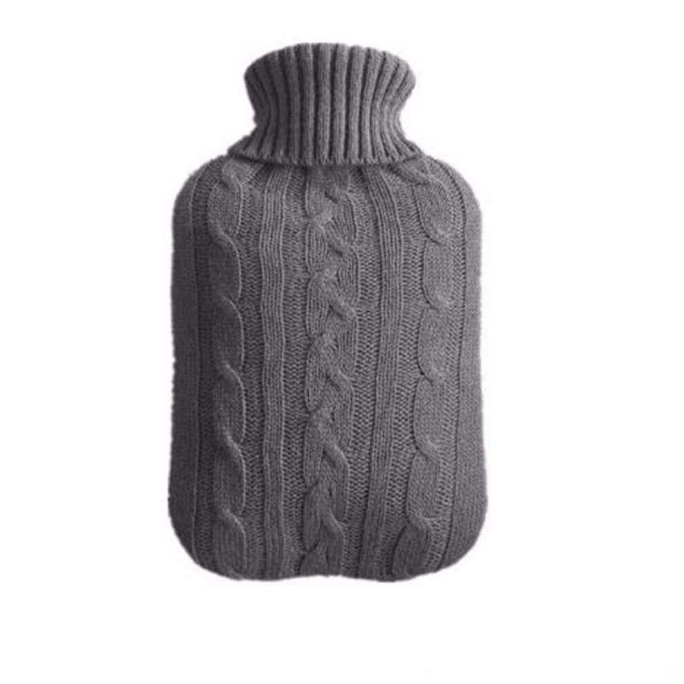 Hot Water Bottle 2pcs with Knit AntiScalding Cover 2000ml Bags for Winter Hand Warmth and Heat Therapy