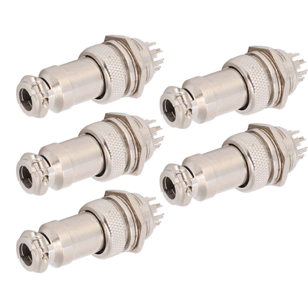 5Pcs Gx16 16Mm Metal Aviation Plug Connectors, 450V, 8-Pin 8361378652799