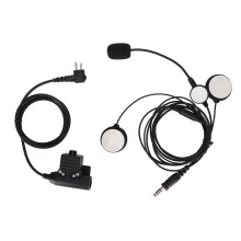 Walkie-talkie intercom headset met ruisonderdrukkende microfoonarm en PTT-knop voor verbeterde, heldere geluidskwaliteit.