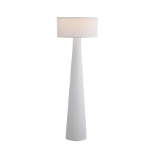Elegant Vintage 59 Inch Linen Floor Lamp with LED Bulb for Living Room Bedroom Office White