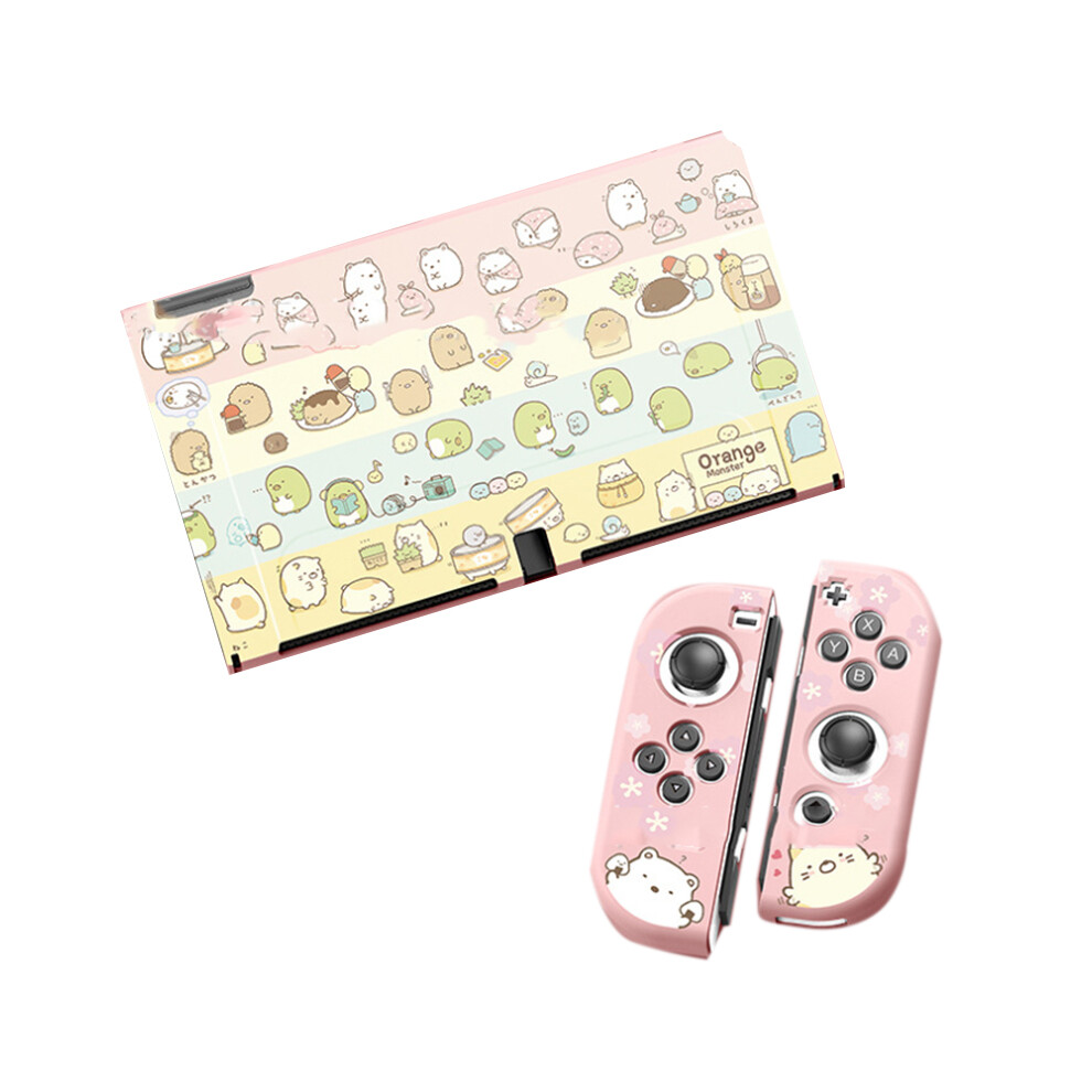 Cute Protective Cover For Nintendo Switch, Exquisite Pattern Soft Touch Shockproof Case With Kawaii Cartoon Design & Thumb Caps 9176269215071