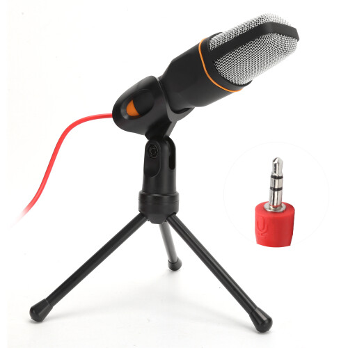 Noise Reduction USB Connection Gaming Microphone for PC with Adjustable Stand, RGB Microphone Featuring Foldable Telescopic Tripod, Condenser Micropho