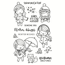 Clear Stamps Winter Girl Transparent Silicone Stamps For Card Making DIY Scrapbooking Album Craft Decoration