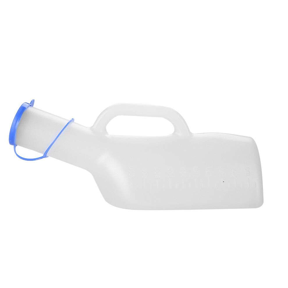 Portable Male Urinal Bottle, Reusable 1000ml Urine Collector with Scale, Wide Application Spill Proof Pee Container for Elderly Care, Easy to Clean P