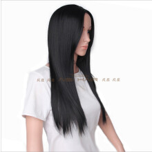 Perucă sintetică elegantă, lungă și dreaptă, păr natural negru rezistent la căldură, pentru purtare zilnică și evenimente speciale,
