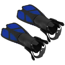 Adjustable TPR Snorkeling Fins – Blue, Open Heel, Long Dive Flippers