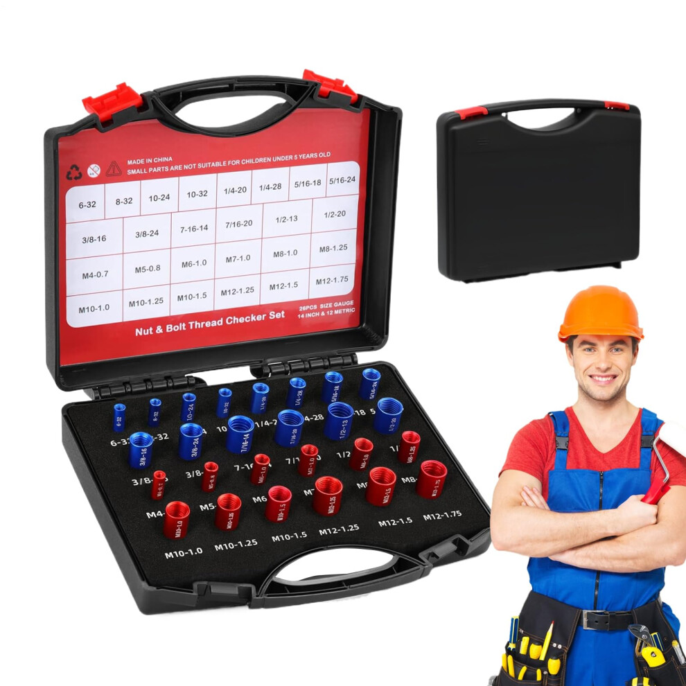 Bolt And Nut Identifier Gauge 26Piece Metric Size Finder For Mechanics Identifies Bolt Nut Sizes In Auto Areas 9094768767450