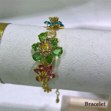 (Bracelet3) Original Jewelry Set Idyllia Y-shaped Flower Crystal Boutique Irregular Earring Exquisite Necklace Ring Bracelet Swarovski Gift