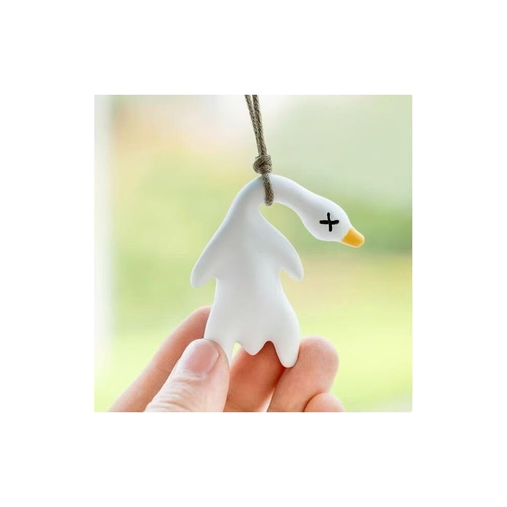 Colorchanging Duck Car Hanging Ornament, Uvreactive Rearview Mirror Decoration, To Duckshaped Accessory White/Orange 9187378788622