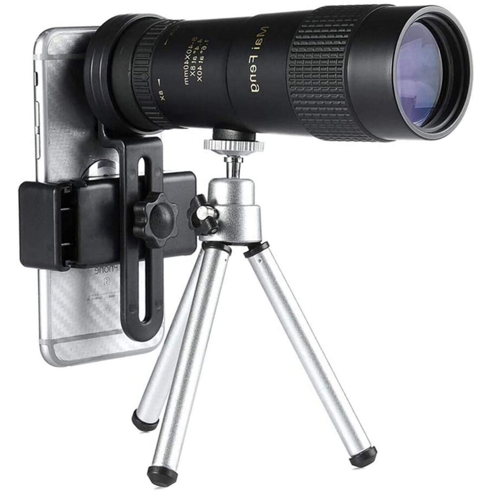 840X40 Monocular Telescope, Compact Retractable Zoom, Waterproof Bak4 Hd Ed Glass, Tripod And Phone Clip 9347817388893
