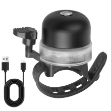 Bike Bell Metal With 3 Lighting Modes Adjustable Multifunction Bicycle Bell For Commuting Travel Outdoors Road Camping