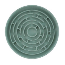 (Green) Slow Feeder Dog Bowls, Silicone Maze Food Suction Bowl Feeders Pet Puzzle Lick Mat to Slow Down Eating for Medium Small Breed Size Dogs