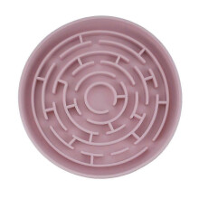 (Pink) Slow Feeder Dog Bowls, Silicone Maze Food Suction Bowl Feeders Pet Puzzle Lick Mat to Slow Down Eating for Medium Small Breed Size Dogs