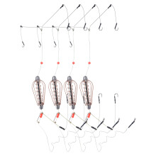 4Pcs Copper Fishing Bait Holder Cage with Hooks, Lightweight & Portable