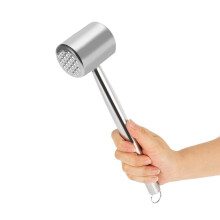 Stainless Steel Meat Tenderizer Hammer with DualSided Surface and Ergonomic Handle for Steak and Chicken