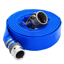 2 Inch PVC Lay Flat Discharge Hose 25 Ft Heavy Duty Pool Backwash with Aluminum Camlock