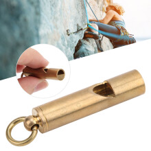 Camping Survival Whistle Brass Keychain - Loud Emergency Signal for Outdoors