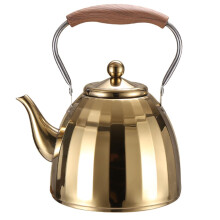 Stainless Steel Whistling Tea Kettle with Infuser, Gold 304 Tea Pot for All Stovetops
