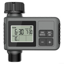 Garden Watering Timer with LCD Display, Programmable Irrigation Controller, Rain Delay and Manual Mode