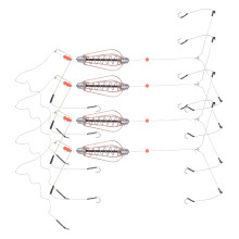 4Pcs Copper Fishing Bait Holder Cage Lure Feeder with Hooks, 30g