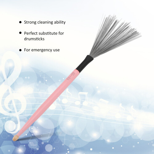2PCS Double Headed Maple Drum Brush, Pink, Percussion, Portable 2