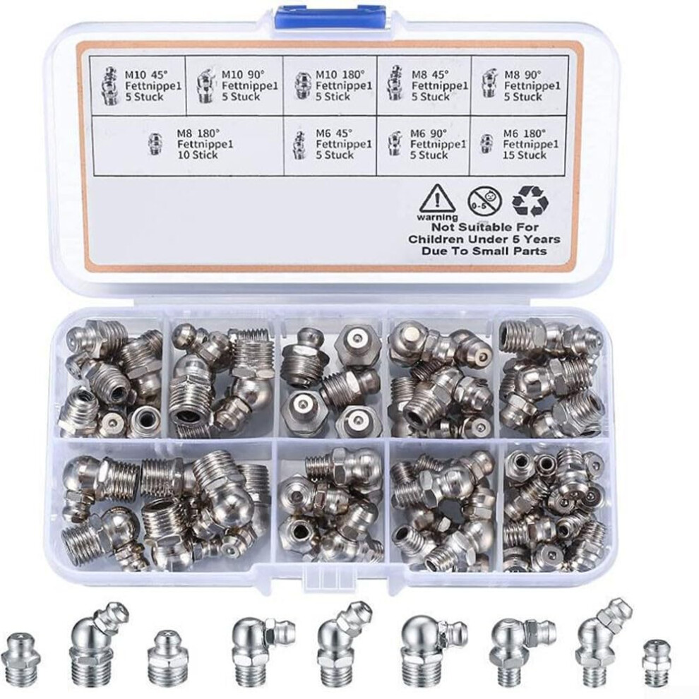 Grease Fitting Kit 60Piece Narrow Needle Dispenser For Hardtoreach Areas In Automotive And Industrial Equipment 9199774512770