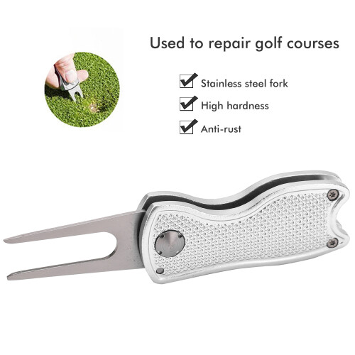 Aluminum Alloy Foldable Golf Divot Tool - Ergonomic & Rust-Resistant 2