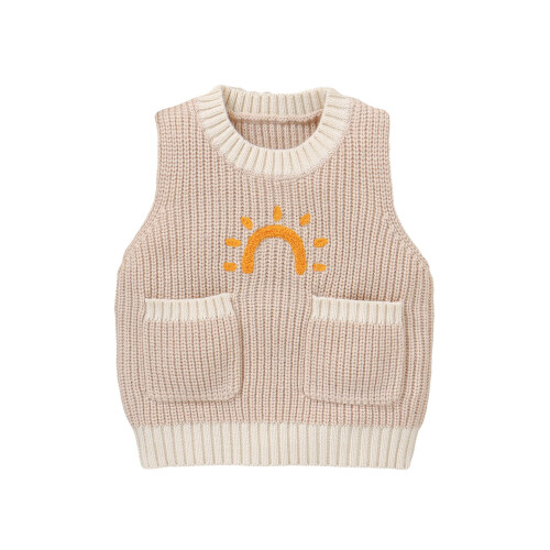 (18-24 Months, Khaki) Γιλέκο Sunlight/αρκούδας για στρογγυλή λαιμόκοψη