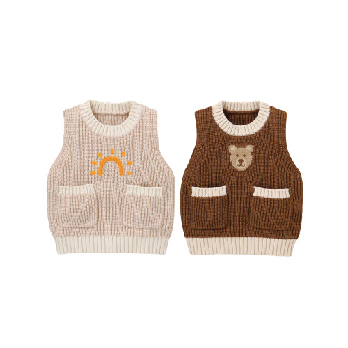 (9-12 Months, Khaki) Γιλέκο Sunlight/αρκούδας για στρογγυλή λαιμόκοψη 1